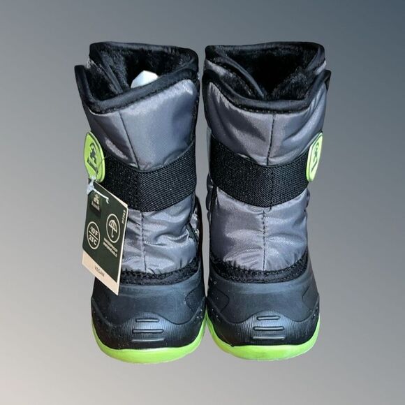 NIB Baby Kamik Toddler Infant Charcoal Neon Snowbug 5 Winter Boots Size 8 - Picture 2 of 9